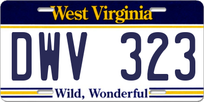 WV license plate DWV323