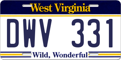 WV license plate DWV331