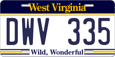 WV license plate DWV335