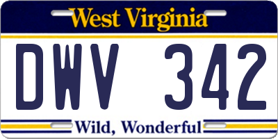WV license plate DWV342