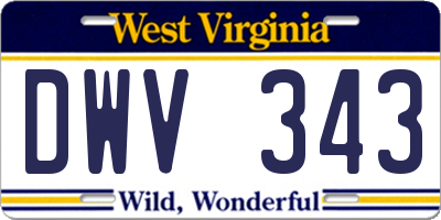WV license plate DWV343