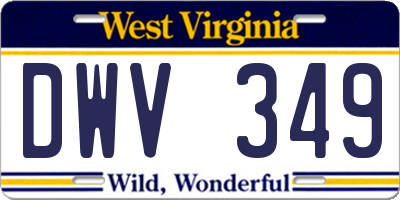 WV license plate DWV349