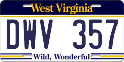 WV license plate DWV357