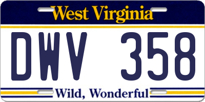 WV license plate DWV358