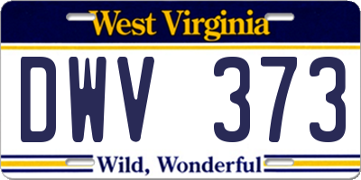 WV license plate DWV373