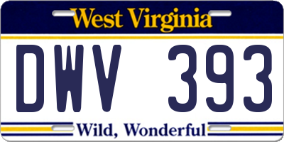 WV license plate DWV393