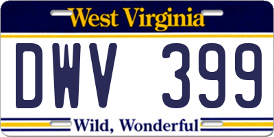 WV license plate DWV399