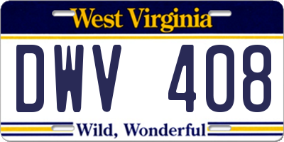 WV license plate DWV408