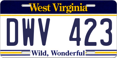 WV license plate DWV423
