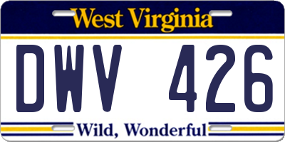 WV license plate DWV426