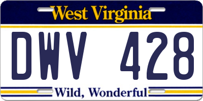 WV license plate DWV428