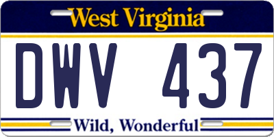 WV license plate DWV437