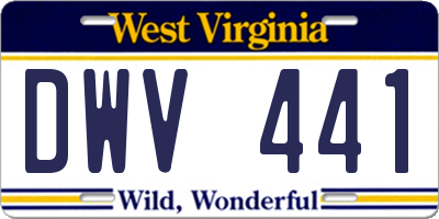 WV license plate DWV441