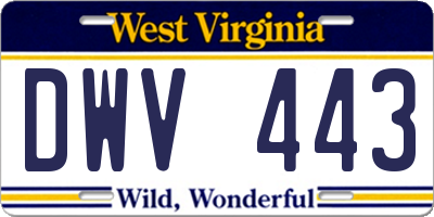 WV license plate DWV443