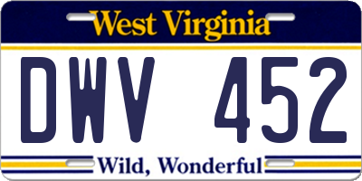 WV license plate DWV452
