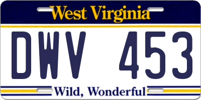 WV license plate DWV453