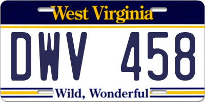 WV license plate DWV458