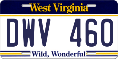 WV license plate DWV460