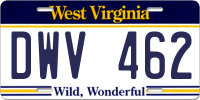 WV license plate DWV462