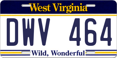 WV license plate DWV464