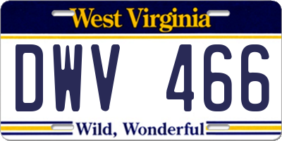 WV license plate DWV466