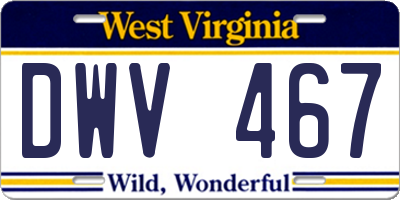 WV license plate DWV467