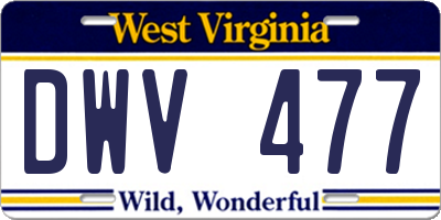WV license plate DWV477