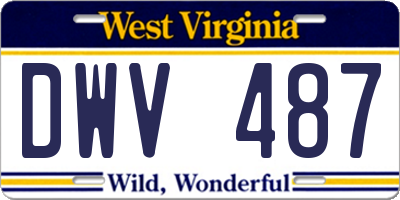 WV license plate DWV487