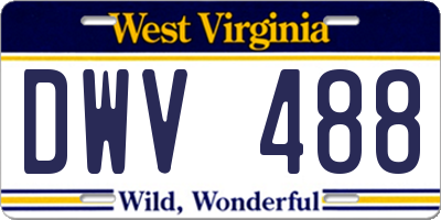 WV license plate DWV488