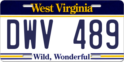 WV license plate DWV489