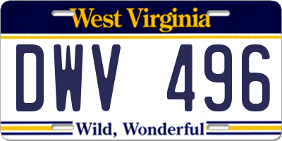 WV license plate DWV496