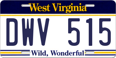 WV license plate DWV515