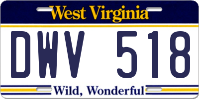 WV license plate DWV518