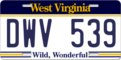 WV license plate DWV539