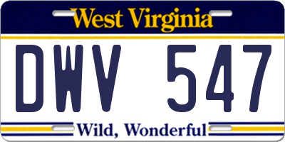 WV license plate DWV547