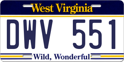 WV license plate DWV551
