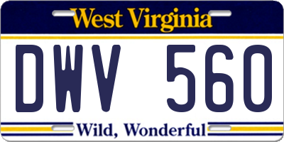 WV license plate DWV560