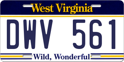 WV license plate DWV561