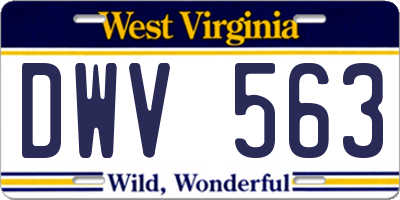 WV license plate DWV563