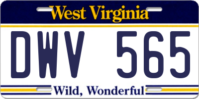 WV license plate DWV565