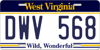 WV license plate DWV568