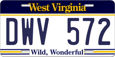WV license plate DWV572