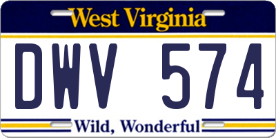 WV license plate DWV574