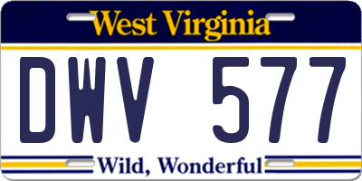 WV license plate DWV577