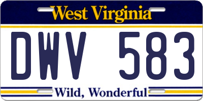 WV license plate DWV583
