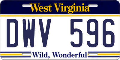 WV license plate DWV596
