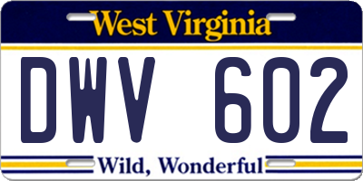WV license plate DWV602
