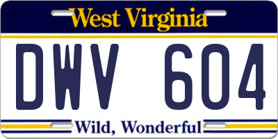 WV license plate DWV604