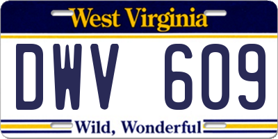 WV license plate DWV609