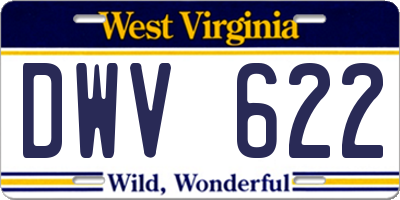 WV license plate DWV622